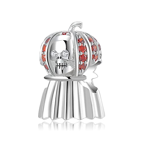 AUHOAZ 925 Sterlingsilber, Handgefertigter Zirkonschädelanhänger, Geschenk For Frauen, Mädchen, Kompatibel mit Pandora Troll Chamilia Charmarmbändern und Halsketten von AUHOAZ