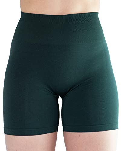 AUROLA Damen Athletic Shorts Hohe Taille Laufshorts Sportlich Kurz Gym Elastische Workout Shorts, Ponderosa Green, Groß von AUROLA