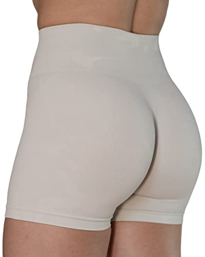 AUROLA Damen Collection Workout Shorts, Camo-Blanc De Blanc, Medium AUROLA Damen Collection Workout Shorts, Camo-Blanc De Blanc, Medium von AUROLA