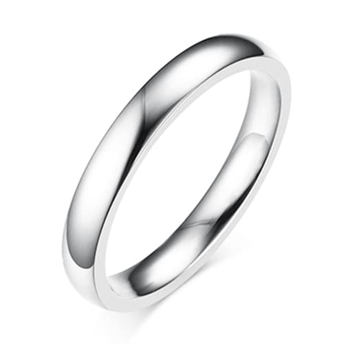 AURSTORE Schmuck Ring Mann Frau Ring Edelstahl Verlobung Hochzeit 4mm Größe nach Wahl 51-65 (silber, 54(17.2)) von AURSTORE