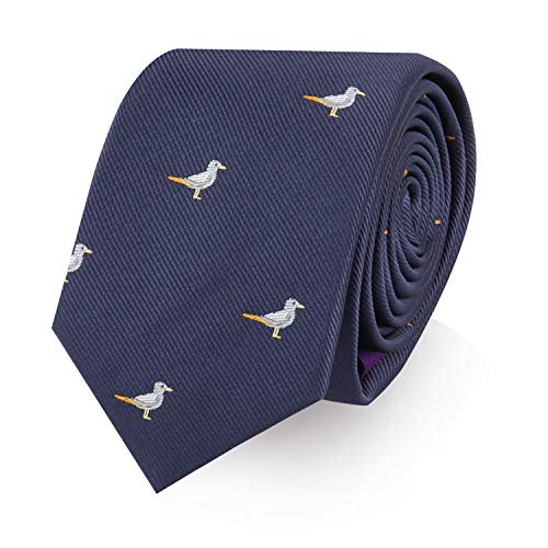 AUSCUFFLINKS Animal Ties | Gewebte Skinny Krawatten | Geschenk für Männer | Arbeitsbänder für Ihn | Geburtstagsgeschenk für Jungs, Möwe, Regulär von AUSCUFFLINKS