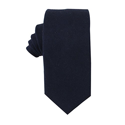 AUSCUFFLINKS Herren Marineblaue, schmale krawatten aus leinen | hochzeitsbindungen für trauzeugen krawatte für den bräutigam (dünne krawatte, matte marine) von AUSCUFFLINKS