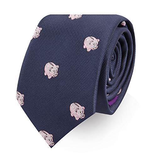 AUSCUFFLINKS Sport- und Spezial-Krawatten | Krawatten für Herren | gewebte schmale Krawatten | Geschenk für Arbeitskollegen, Piggy Bank, Dünn von AUSCUFFLINKS