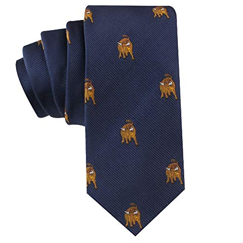 Animal Ties | Gewebte Skinny Krawatten | Geschenk für Männer | Arbeitsbänder für Ihn | Geburtstagsgeschenk für Jungs, Bronze Bull, Regulär von AUSCUFFLINKS