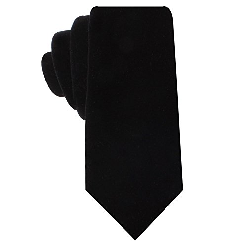 Samt-Krawatte | Hochzeits-Krawatte für Trauzeugen | Krawatte für Ihn Gr. Einheitsgröße, Schwarz von AUSCUFFLINKS