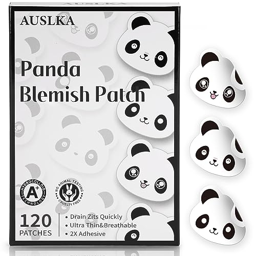 AUSLKA Panda Blemishes Patches - (120Stück), Hydrokolloid Patch - Pickel Aufkleber, für Gesichtsflecken absorbierender Cover Patch for face von AUSLKA