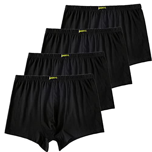 AUTUCAU Herren-Boxershorts aus Baumwolle, Unterwäsche, Übergröße, lockere Passform, weiche Stretch-Unterhosen, 4er-Pack, EU M-4XL von AUTUCAU