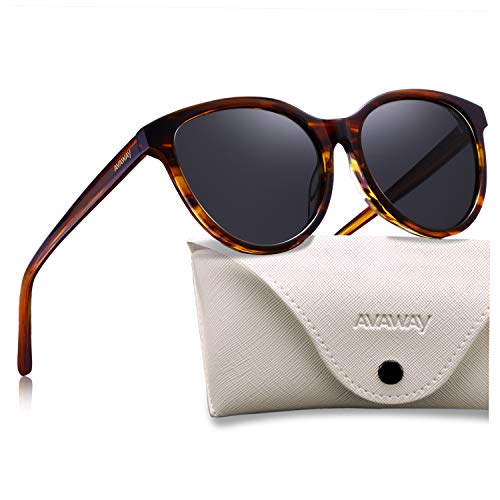 AVAWAY Retro Polarisierte Damen Sonnenbrille Outdoor UV 400 Brille für Fahren Angeln Reisen, Acetat-Rahmen von AVAWAY