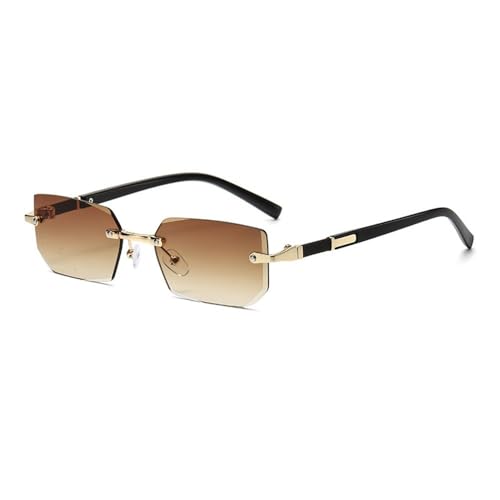 AVQXUY Kleine rechteckige randlose Sonnenbrille für Herren, luxuriöse rahmenlose Leoparden-Sonnenbrille für Damen, Vintage, quadratische Brillen, 3 AVQXUY Kleine rechteckige randlose Sonnenbrille für Herren, luxuriöse rahmenlose Leoparden-Sonnenbrille für Damen, Vintage, quadratische Brillen, 3 von AVQXUY