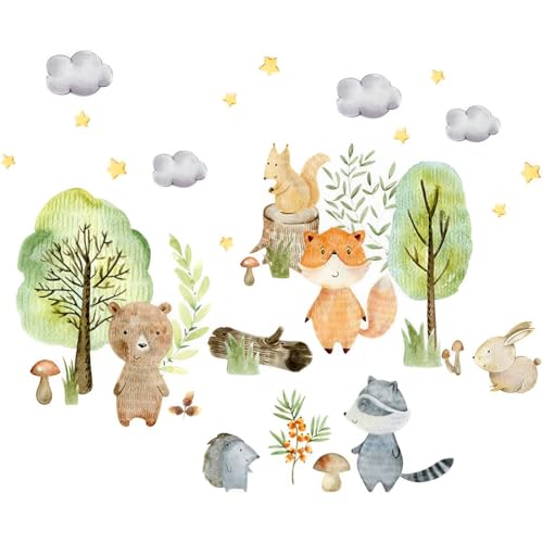 AWOGIPD Sticker mural jungle fleurie arbre animal Sticker mural décoratif raton laveur Décoration murale chambre enfant chambre bébé salon AWOGIPD Sticker mural jungle fleurie arbre animal Sticker mural décoratif raton laveur Décoration murale chambre enfant chambre bébé salon von AWOGIPD