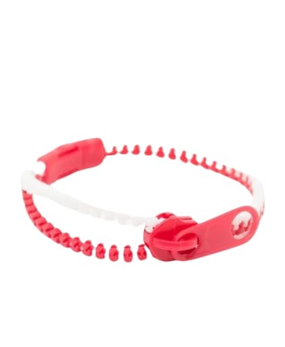 Frohe Reißverschluss Armbänder, Reißverschluss Zappel, Stress Träger, farbige Reißverschlüsse, Anti-Stress Fidget (Rot-Weiß) von AWR