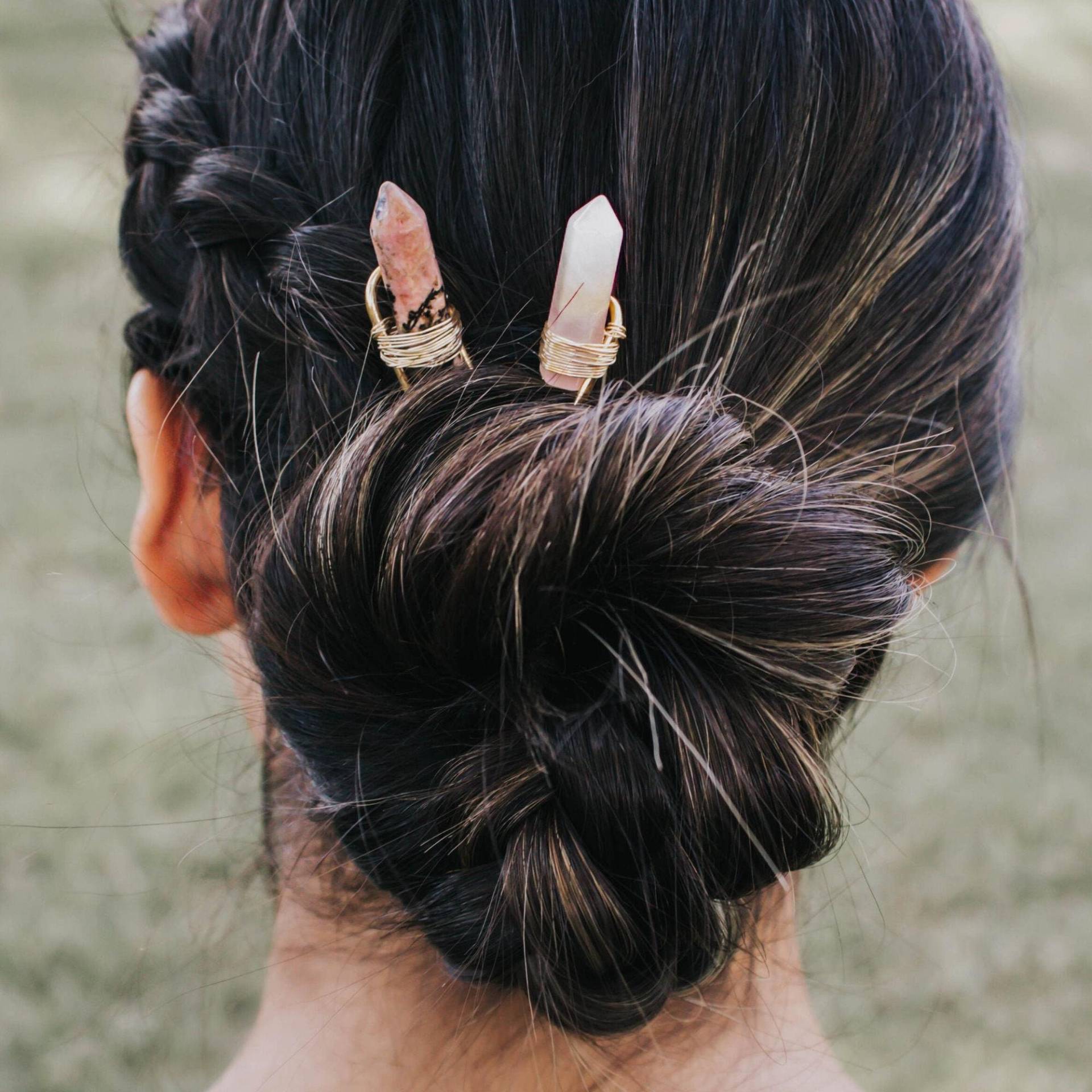 Kristall Haarnadel, Haarknoten Clip, Edelstein Haar Gabel, Boho Messy Bun Haar, Clip Geschenk Für Liebhaber, Rosenquarz Kristall Haarnadel, Haarknoten Clip, Edelstein Haar Gabel, Boho Messy Bun Haar, Clip Geschenk Für Liebhaber, Rosenquarz von AWorthyBrand