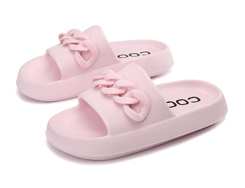 AX BOXING Badelatschen Damen Sommer Schlappen rutschfest Plattform Badeschlappen Weich Hausschuhe Indoor Outdoor Slippers Größe 36-41 EU(Rosa03,36 EU) von AX BOXING