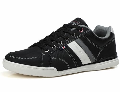 AX BOXING Freizeitschuhe Herren Sneakers Walkingschuhe Mode Schuhe Leichte Trainers Sportschuhe Größe 41-46 EU (B_Schwarz, 42 EU) von AX BOXING