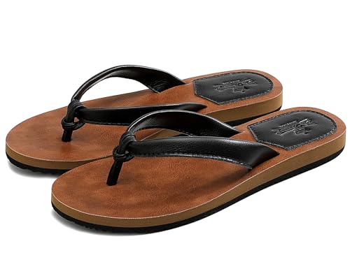 AX BOXING Flip Flops Damen Badelatschen Sommer Bequem Zehentrenner Flache Rutschfest Badeschlappen Drinnen Draußen Größe 36-41 EU (Schwarz_08,36 EU) von AX BOXING