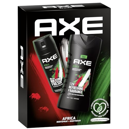 AXE Africa Duo Geschenkset für Männer, mit Bodyspray 150ml und Duschgel 250ml (1 Stück) von Axe