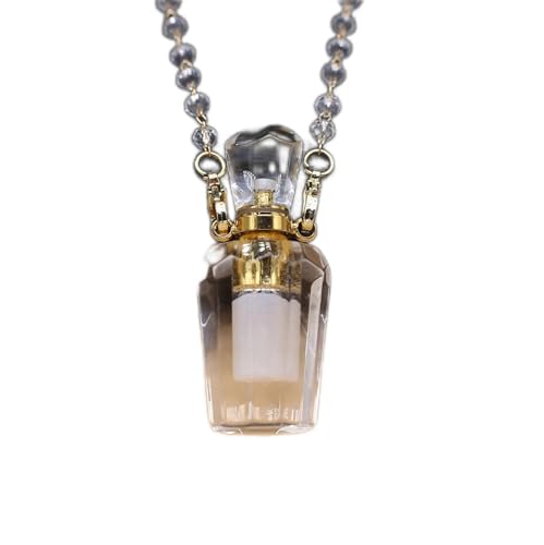 AXHNGUQB Raumdekoration 1 STÜCK Natürlicher Klarer Quarzstein Ätherisches Öl Diffusor Anhänger Stein Perlenkette Parfümflasche Anhänger Halskette Frauen Schmuck Party (Color : 16x32mm) von AXHNGUQB