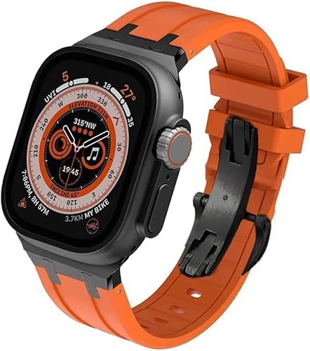 AXPTI Sportarmband für Apple Watch Ultra 49 mm, 44 mm, 45 mm, 42 mm, aus Silikon, für iWatch 9, 8, 7, 6, 5, 4, SE-Serie, Ersatzzubehör für Herren und Damen, 45 mm, Achat von AXPTI