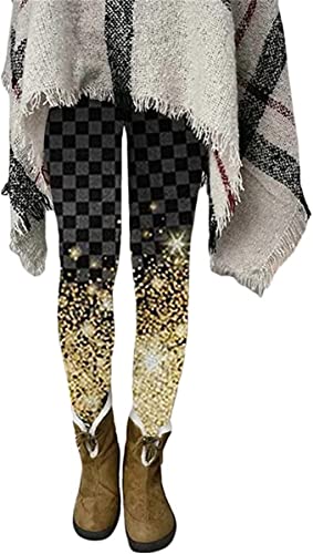 AXZDTH Damen Winter Leggings Weihnachts Schneemann Druck Hosen elastische Lange Slim Fit Winterhose Fitness Thermoleggins Tights Jogginghose M von AXZDTH