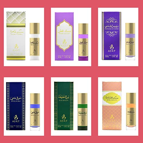 AYAT PERFUMES Eau de Parfum Set für Damen, 30 ml, EDP Orientale Arab – originelle Geschenkidee für Herren und Miniatur-Parfüms, hergestellt in Dubai (C6 Stück), 30,0 ml, Milliliter von AYAT PERFUMES