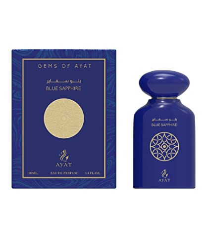 Eau de Parfum GEMS OF AYAT - Blue Sapphire 100ml Von AYAT PERFUMES - Arabian Duft Für Männer und Frauen - Orientalisches Oud Hergestellt und designt in Dubai - Noten : Orange, Leder, Safran von AYAT PERFUMES