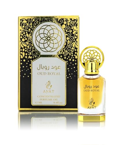 Ayat Perfumes - Parfümöl 12 ml - Parfüm-Extrakt ohne Alkohol, hochwertiger Moschus, Unisex, Orientalisch, Arabisch, Oud, Natürlich, Amber, Dubai (Oud Royal 12 ml) von AYAT PERFUMES