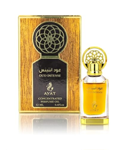 Ayat Perfumes - Parfümöl 12ml - alkoholfreier Parfümextrakt, hochwertiger Moschus, unisex, orientalisch, arabisch, oud, natürlich, Amber - Dubai (Oud Intense 12ml) von AYAT PERFUMES