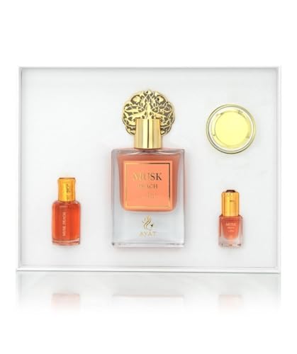 Ayat Perfumes Set Prestige Complet Musk Collection – Eau de Parfum 50 ml, Moschus 5 ml, Duftöle 12 ml & Sahne von 18 g – Duft Dubai von AYAT PERFUMES