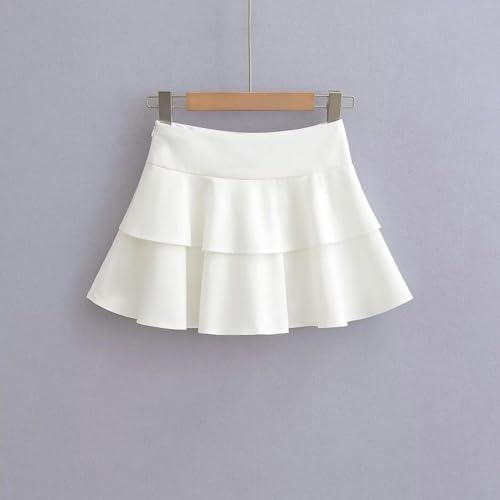AYAZER Sommerlicher, gerüschter, mehrschichtiger Kuchenrock mit hoher Taille für Damen, altersreduzierender und vielseitiger A-Linien-Hüftrock – Weiß – L AYAZER Sommerlicher, gerüschter, mehrschichtiger Kuchenrock mit hoher Taille für Damen, altersreduzierender und vielseitiger A-Linien-Hüftrock – Weiß – L von SSLLH
