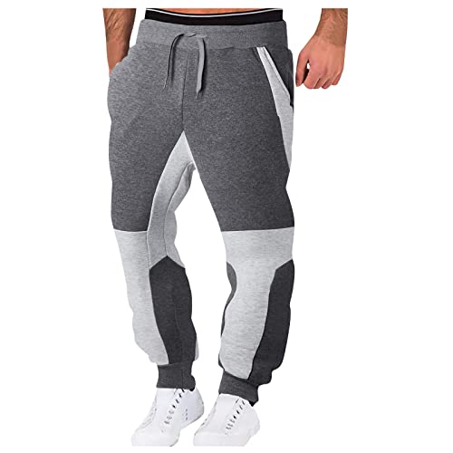 Outdoorhose Herren, Trainingshose Herren Freizeithose Lässige für Männer Polyester Joggers Langen Bunte Moderne Winter Kordelzug Gehe Lässige Männer Straight Ripstop Loose mit Schlitz Dunkelgrau L von AYAZER