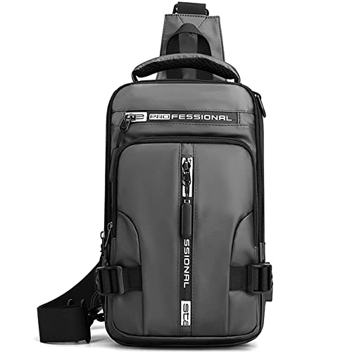 AYGCI Sling Bag Herren Brusttasche Umhängetasche Herren Crossbody Rucksack mit Verstellbarem Crossbag Wasserdicht Sling Bag Rucksack Damen Herren mit USB Ladeanschluss für Arbeit Reisen Radfahren von AYGCI