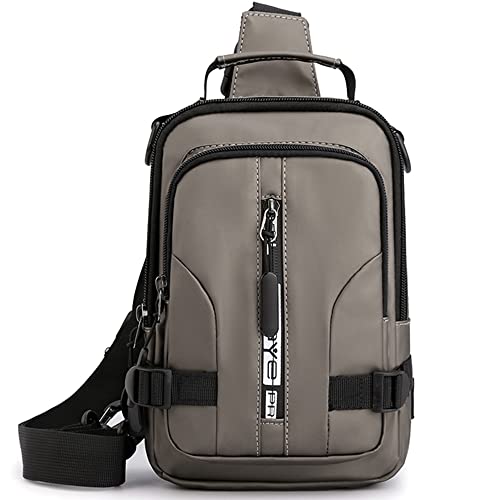 AYGCI Sling Schulter Rucksack Herren Brusttasche Umhängetasche Leichte Sling Bag Rucksack Herren Klein Crossbody Bag Schultertasche mit USB-Ladeanschluss für Wandern, Radfahren, Bergsteigen, Reisen von AYGCI