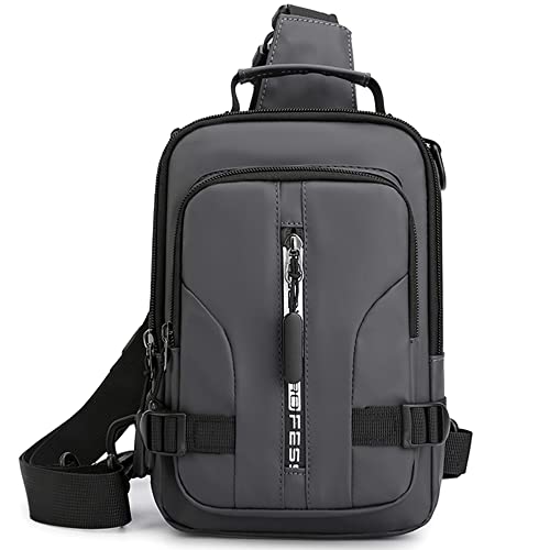 AYGCI Sling Schulter Rucksack Herren Brusttasche Umhängetasche Leichte Sling Bag Rucksack Herren Klein Crossbody Bag Schultertasche mit USB-Ladeanschluss für Wandern, Radfahren, Bergsteigen, Reisen von AYGCI