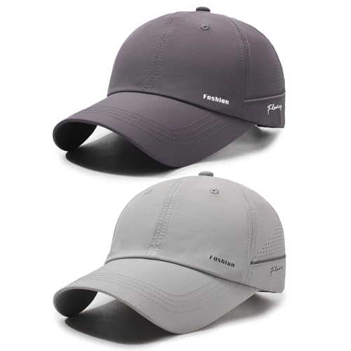 AYPOW 2 Pcs Baseball Cap Unisex Schnell Trocknend Basecap Sports Running Cap, UV Schutz Leichte Baseballkappe mit Reflexstreifen Laufmütze Sommermütze Golf mit Verstellbar Snapback Damen und Herren AYPOW 2 Pcs Baseball Cap Unisex Schnell Trocknend Basecap Sports Running Cap, UV Schutz Leichte Baseballkappe mit Reflexstreifen Laufmütze Sommermütze Golf mit Verstellbar Snapback Damen und Herren von AYPOW