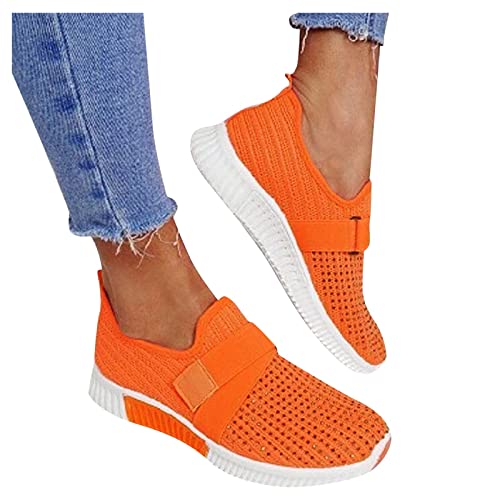 AZMAHT Laufschuhe Damen Schuhe Sportschuhe Damen Sneaker Laufschuhe Schuhe Sneakers Damenschuhe Casual Atmungsaktiv Laufen Schuhe Joggingschuhe Verbandsschuhe Damen,Orange,40 von AZMAHT