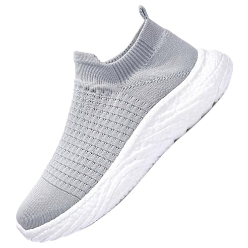 Sneaker für Frauen & Männer Herren Trekkingschuhe-Damen Schuhe für breite füße Samtstrickschuhe Slip-On-Schuhe orthopädische Schuhe Sneaker Sportschuhe für Damen,Gray 01,38.5EU von AZMAHT