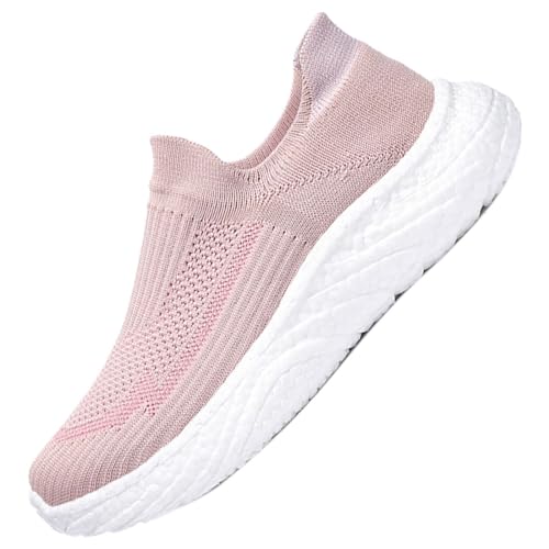 Sneaker für Frauen & Männer Herren Trekkingschuhe-Damen Schuhe für breite füße Samtstrickschuhe Slip-On-Schuhe orthopädische Schuhe Sneaker Sportschuhe für Damen,Rosa,36.5EU von AZMAHT