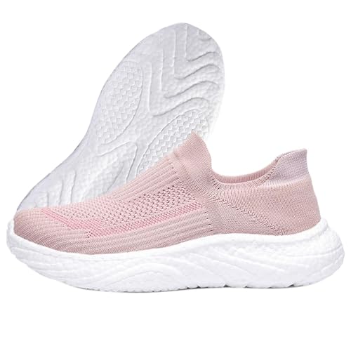 Sneaker für Frauen & Männer Outdoorschuhe Freizeitschuhe Herren Trekkingschuhe-Damen Schuhe für breite füße Samtstrickschuhe Slip-On-Schuhe orthopädische Schuhe,Rosa,36EU von AZMAHT