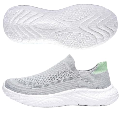 Sneaker für Frauen & Männer Samtstrickschuhe Slip-On-Schuhe orthopädische Schuhe Sneaker Sportschuhe für Damen Bequeme Schuhe Damen sockenschuhe Damen,Gray 02,36EU von AZMAHT