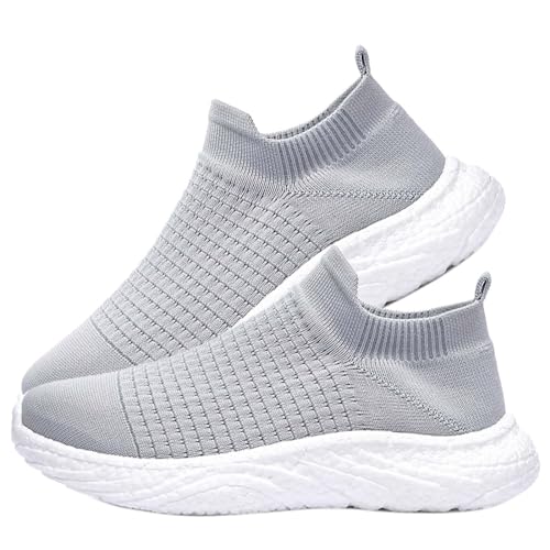 Sneaker für Frauen & Männer Slip-On-Schuhe orthopädische Schuhe Sneaker Sportschuhe für Damen Bequeme Schuhe Damen sockenschuhe Damen Outdoor-Walking-Shoes,Gray 01,41EU von AZMAHT