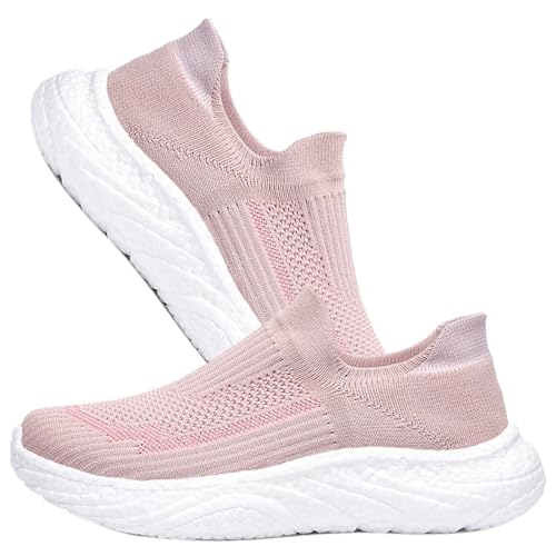 Sneaker für Frauen & Männer rutschfeste High Rise Waterproof wasserdichte Trekking Und Wanderschuhe für Herren Outdoorschuhe Freizeitschuhe Herren,Rosa,40EU von AZMAHT