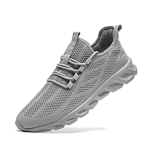 AZSDXS Herren-Turnschuhe zum Wandern, modische Schuhe für Herren, leichte Herren-Laufschuhe, bequeme, lässige Sneaker für Herren, grau, 45 EU von AZSDXS