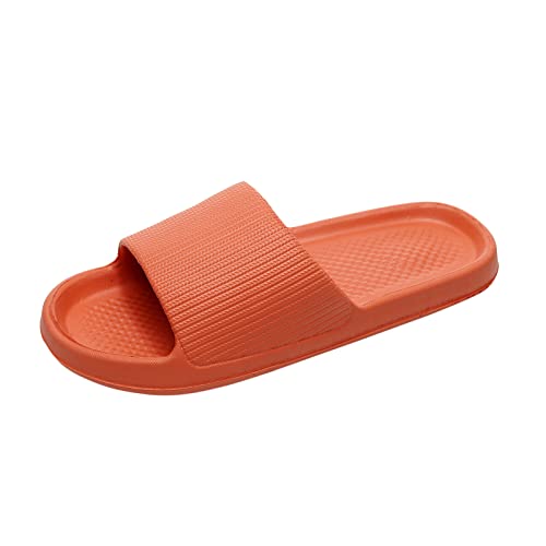 AaaozKjie Badelatschen Damen Schlappen Damen rutschfeste atmungsaktive weiche Sohle Schuhe Hausschuhe bequeme flache Schuhe Badeschlappen Damen (Orange, 39) von AaaozKjie