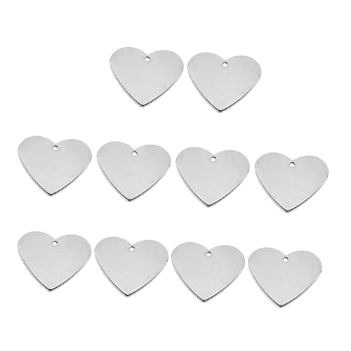 Abaodam 10Stücke Herzförmige Pack Haustieranhänger Tag für DIY Gravur für Id Personalisierte Namensschilder und Kreative Schmuckanhänger Silber Abaodam 10Stücke Herzförmige Pack Haustieranhänger Tag für DIY Gravur für Id Personalisierte Namensschilder und Kreative Schmuckanhänger Silber von Abaodam