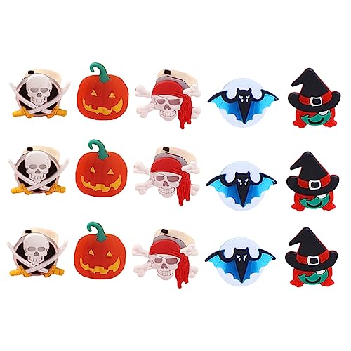 Abaodam 15st Halloween-pvc-weichgummiring Kinder-led-ring-spielzeug Led-spielzeug Kinderspielzeug Hollowout Einfacher Verstellbarer Silberring Leuchtring Pirat Epoxid von Abaodam