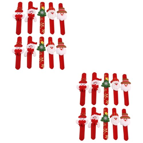 Abaodam 20 Stk Weihnachts-Slap-Armbänder Themberchaud-Plüsch Santa-Slap-Armbänder Weihnachtsarmband für Kinder Weihnachtsgeschenke für Kinder Plüschtier Spielzeuge Karikatur Pat-Ring Stas von Abaodam