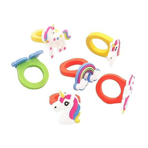 Abaodam 25 Stk Dekorationszubehör für Kinderpartys kinderringe schellenkranz kinder Gefälligkeiten für Geburtstagsfeiern Einhorn-Gastgeschenke spielzeug der Ring Cartoon-Ringe PVC-Ringe von Abaodam