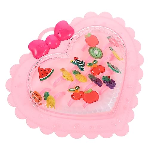 Abaodam 3 Kisten Fruchtring Kinder Schmuck Ringe Weihnachtsschmuck Für Kinder Prinzessin Fingerring Kinderringe Einstellbar Bunte Ringe Acryl Mädchen Karikatur Vorgeben von Abaodam