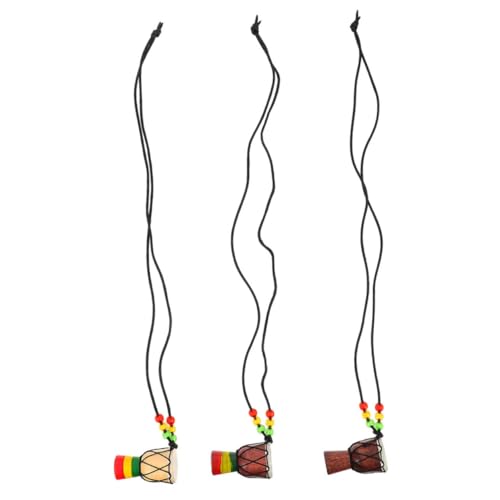 Abaodam 3 x Trommel-Halsketten, Handtrommel-Halsketten, Mini-Instrumenten-Anhänger, Schlagzeug-Halskette, Schmuck für Damen und Herren, 43.00X5.00X2.80CM, Holz, Seidenfaden, Acryl, Schaffell, Kein Abaodam 3 x Trommel-Halsketten, Handtrommel-Halsketten, Mini-Instrumenten-Anhänger, Schlagzeug-Halskette, Schmuck für Damen und Herren, 43.00X5.00X2.80CM, Holz, Seidenfaden, Acryl, Schaffell, Kein von Abaodam