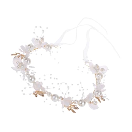 Abaodam 4 Stück Kopfschmuck Für Kinder Brautkopfschmuck Für Die Hochzeit Ornament-stirnband Blumenstirnbänder Haargummis Für Damenhaare Schal Prinzessin Weiß Mädchen Legierung von Abaodam